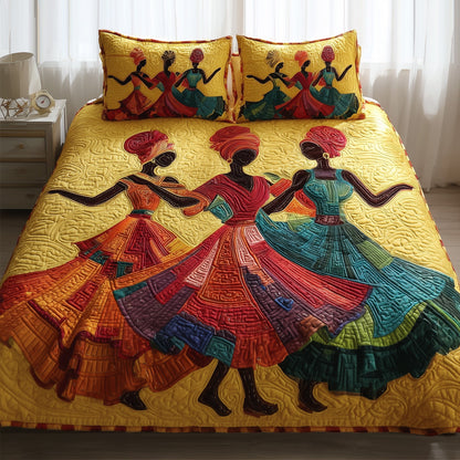 Traditional Dancing 3-Piece Quilted Bedding Set GFTOTL4127
