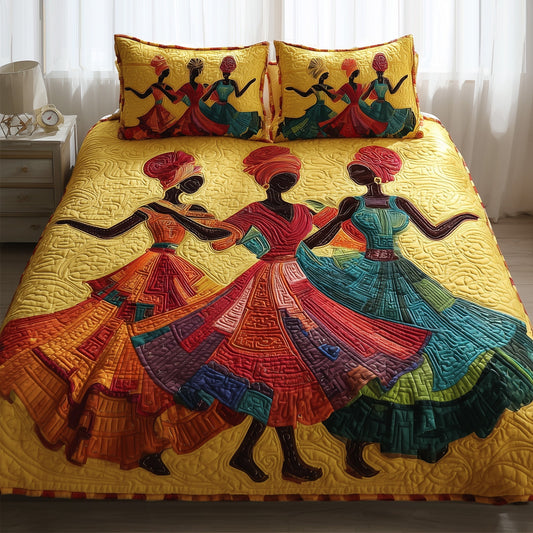 Traditional Dancing 3-Piece Quilted Bedding Set GFTOTL4127