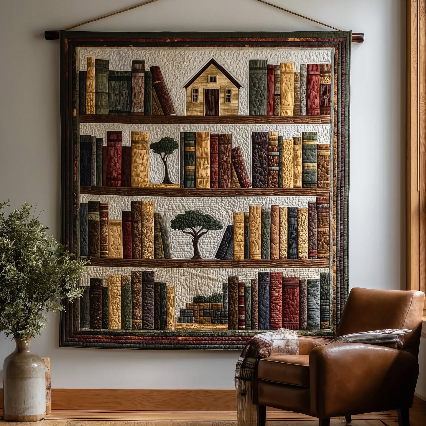 Africa Bookshelf Quilted Blanket GFTOTL4343