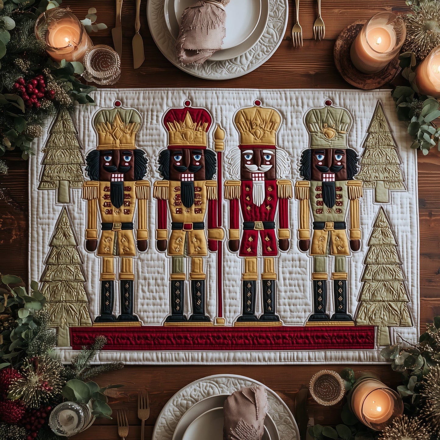 Nutcracker Roots Quilted Table Topper GFTOTL4854