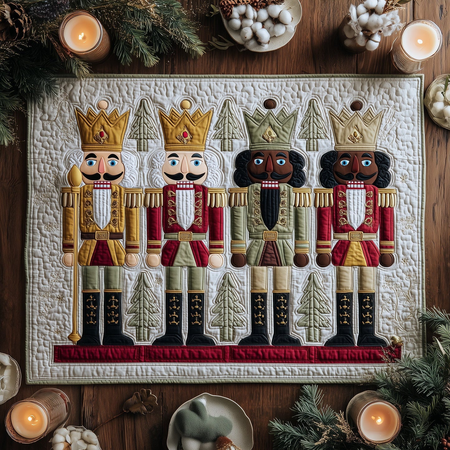 Nutcracker Roots Quilted Table Topper GFTOTL4855