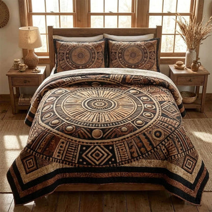 African Heritage 3-Piece Quilted Bedding Set GFTOTL5352