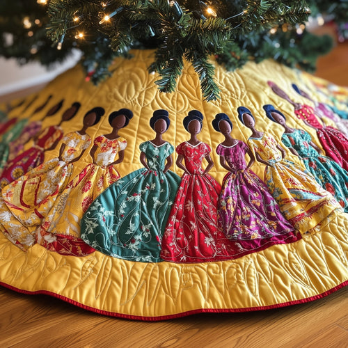 Golden Glow Quilted Tree Skirt GFTOTP13358
