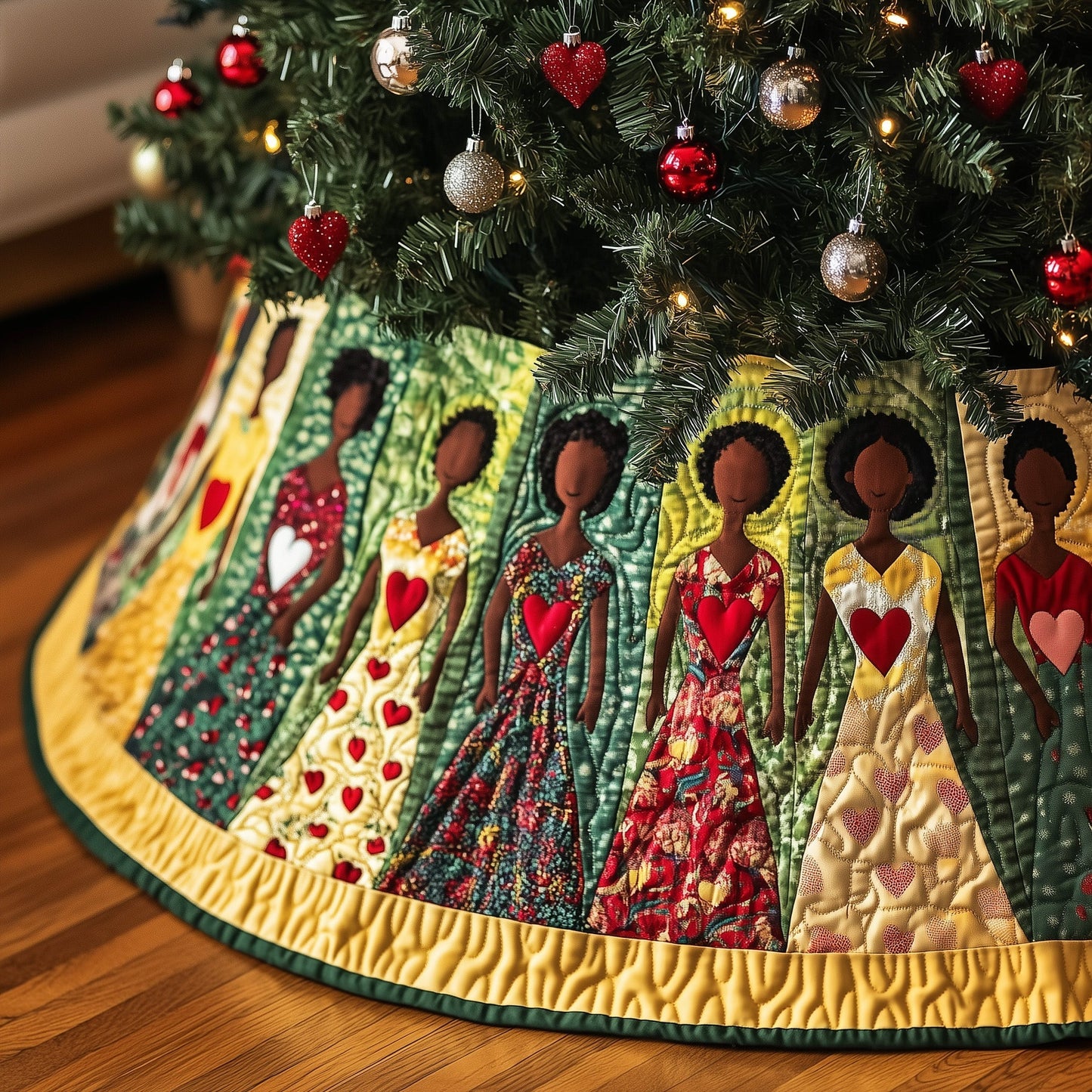 Golden Glow Quilted Tree Skirt GFTOTP13361
