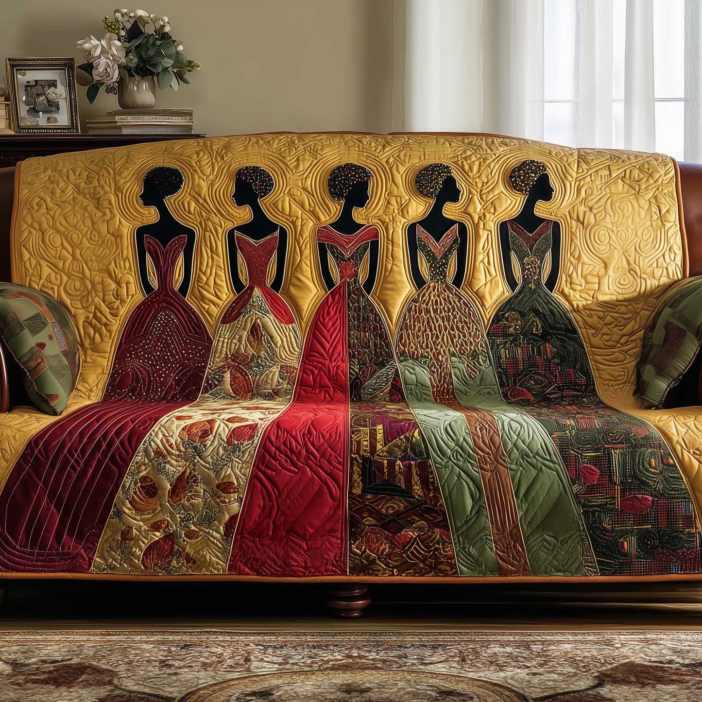 Heritage Glow Quilted Sofa Cover GFTOTP13957