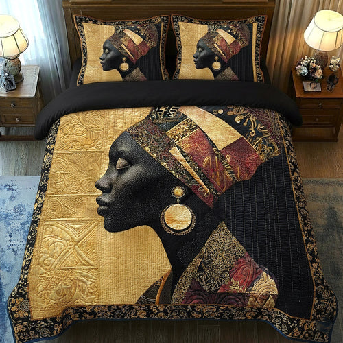 Golden Essence 3-Piece Quilted Bedding Set GFTOTP16929