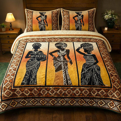 Golden Essence 3-Piece Quilted Bedding Set GFTOTP16935