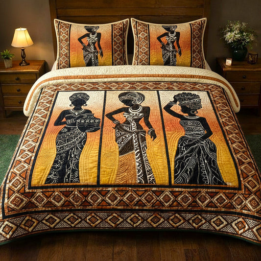 Golden Essence 3-Piece Quilted Bedding Set GFTOTP16935