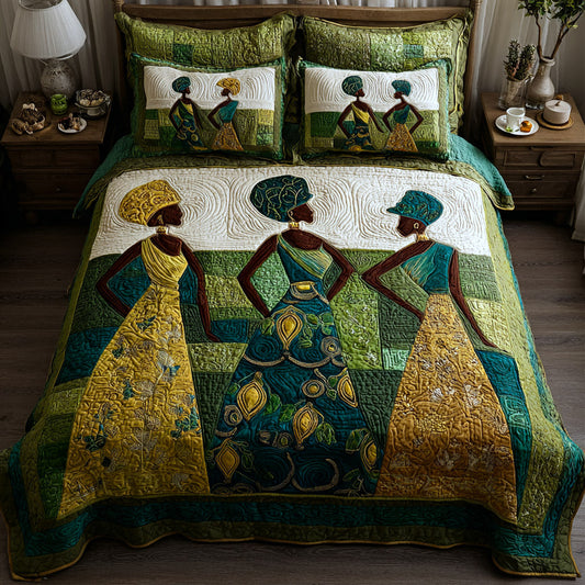Golden Essence 3-Piece Quilted Bedding Set GFTOTP16936