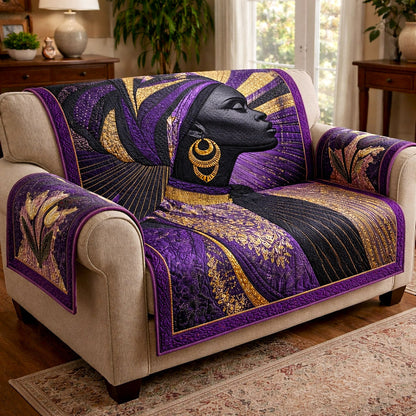Ebony Glow Quilted Sofa Cover GFTOTP17284