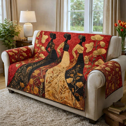 Ebony Glow Quilted Sofa Cover GFTOTP17289