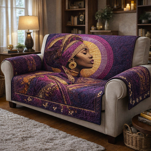 Ebony Glow Quilted Sofa Cover GFTOTP17294