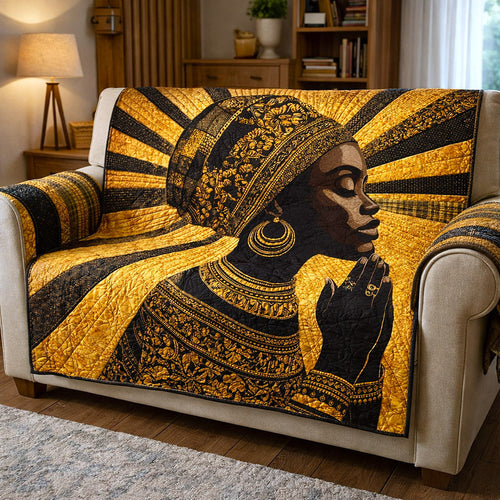 Ebony Glow Quilted Sofa Cover GFTOTP17295