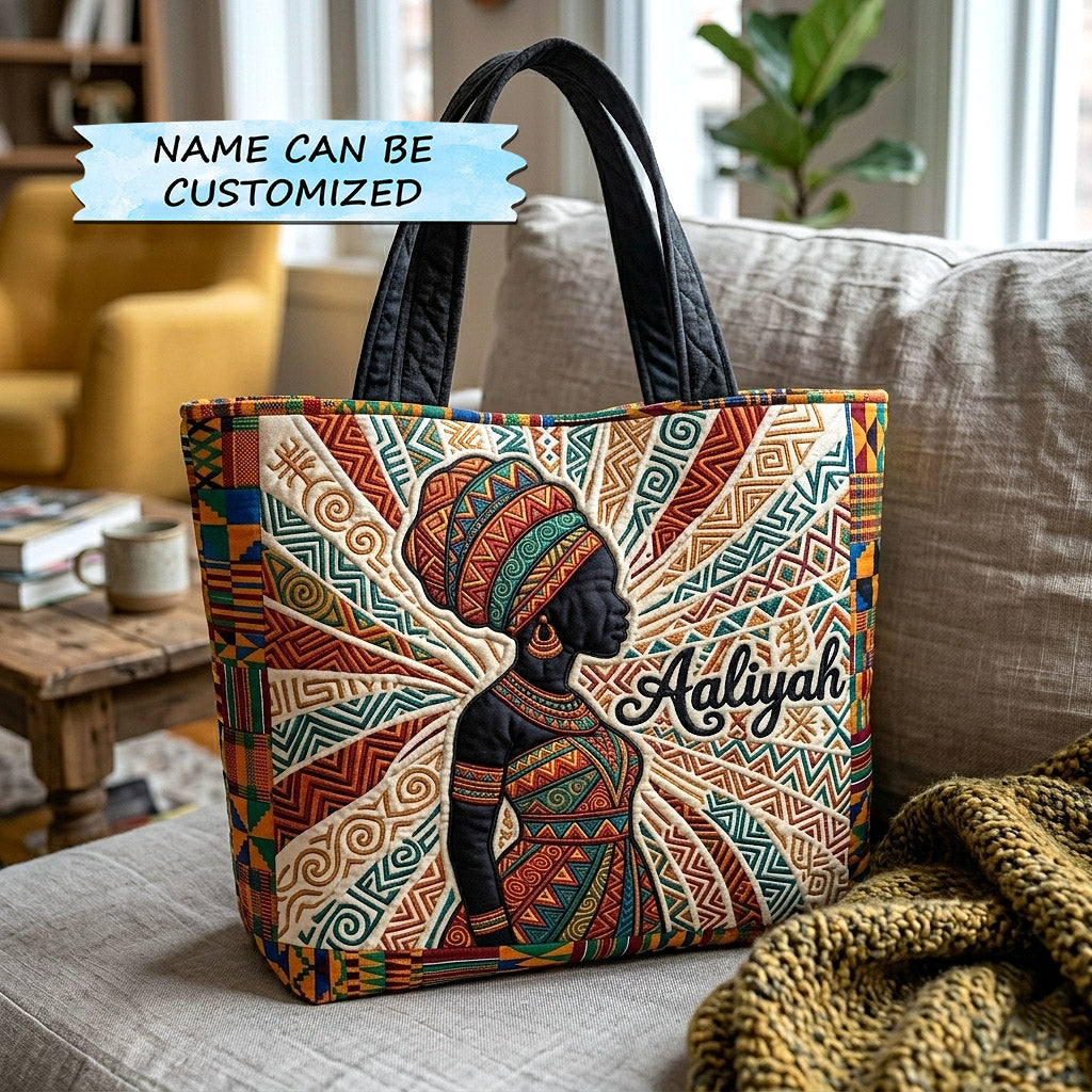 Melanin Queen Quilted Tote Bag QTCUZ GFTOTP17985