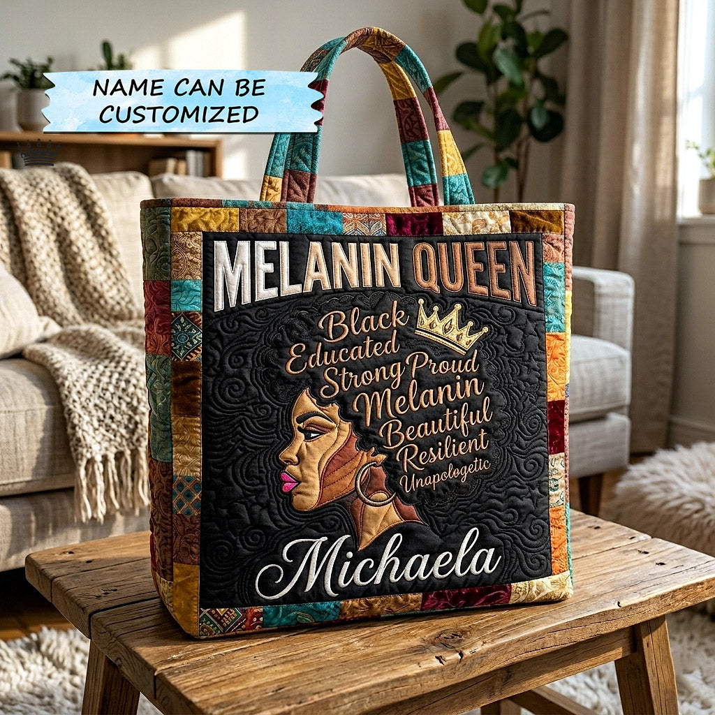 Melanin Queen Quilted Tote Bag QTCUZ GFTOTP17986