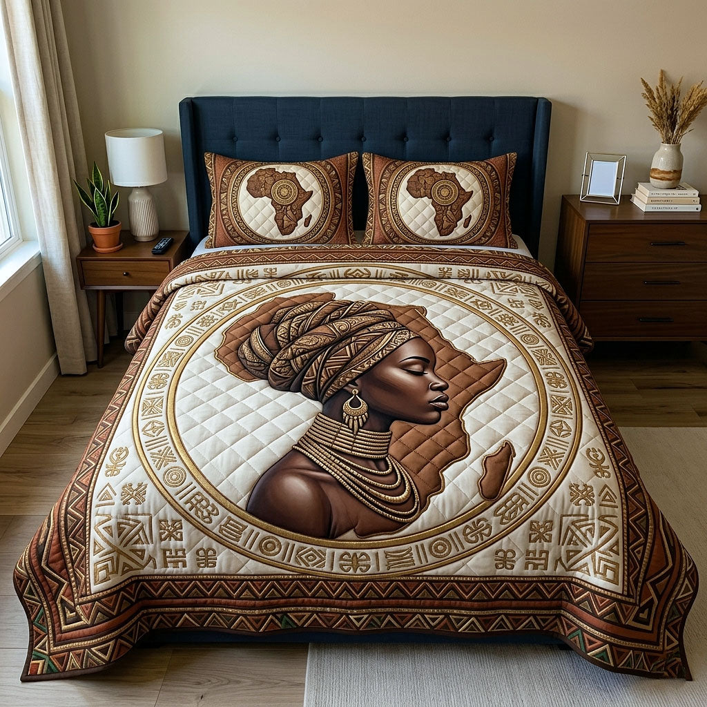 Ebony Glow 3-Piece Quilted Bedding Set GFTOTP18244