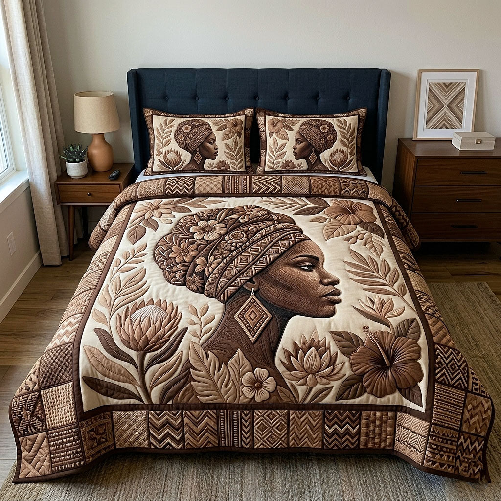 Ebony Glow 3-Piece Quilted Bedding Set GFTOTP18245