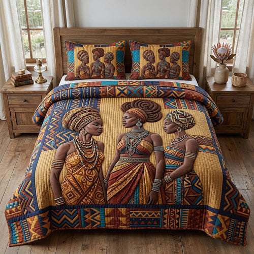 Ebony Glow 3-Piece Quilted Bedding Set GFTOTP18246