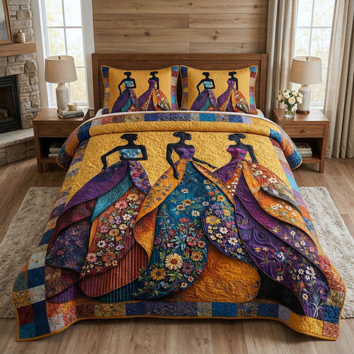 Ebony Glow 3-Piece Quilted Bedding Set GFTOTP18247