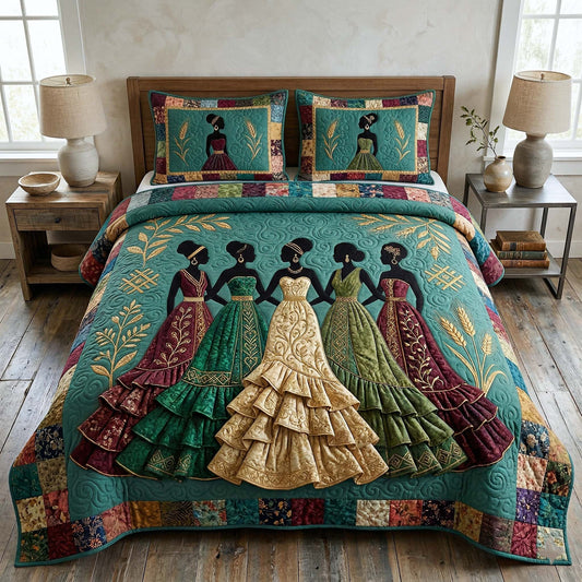 Ebony Glow 3-Piece Quilted Bedding Set GFTOTP18248
