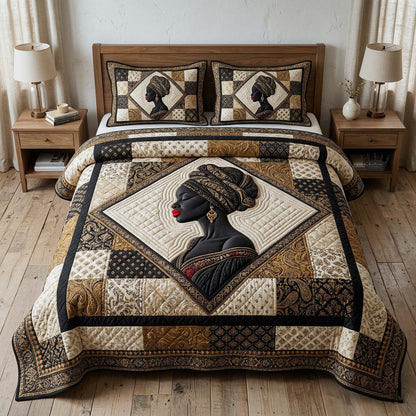 Ebony Glow 3-Piece Quilted Bedding Set GFTOTP18249