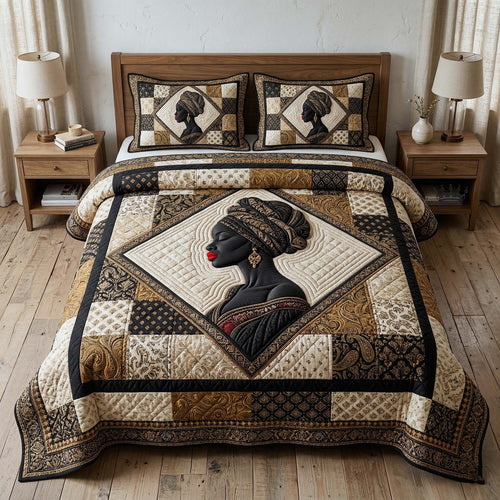 Ebony Glow 3-Piece Quilted Bedding Set GFTOTP18249