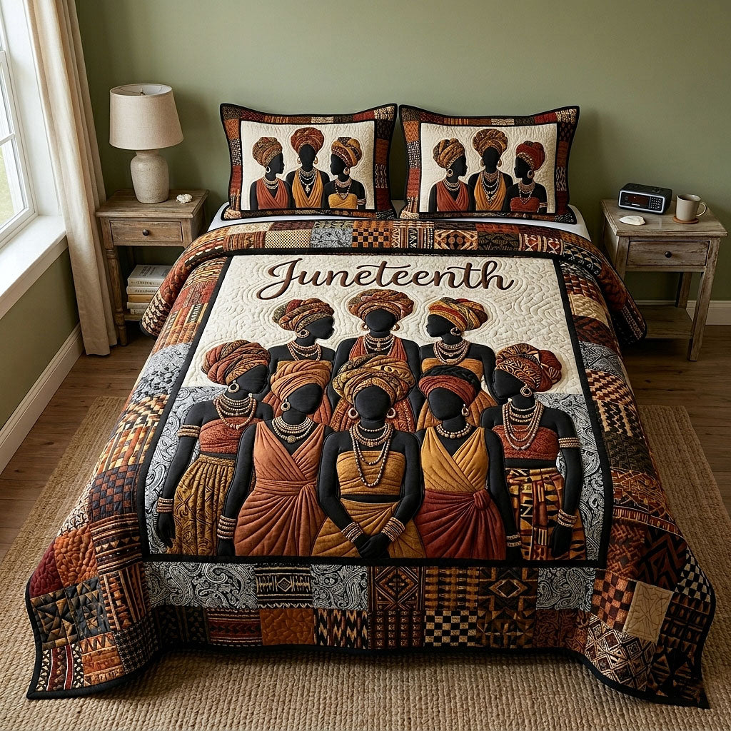 Ebony Glow 3-Piece Quilted Bedding Set GFTOTP18289