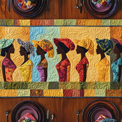 Melanin and Sunbonnet Quilted Table Runner GFTOTP8684