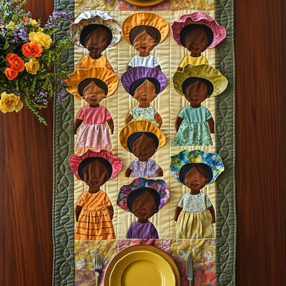 Melanin and Sunbonnet Quilted Table Runner GFTOTP8685