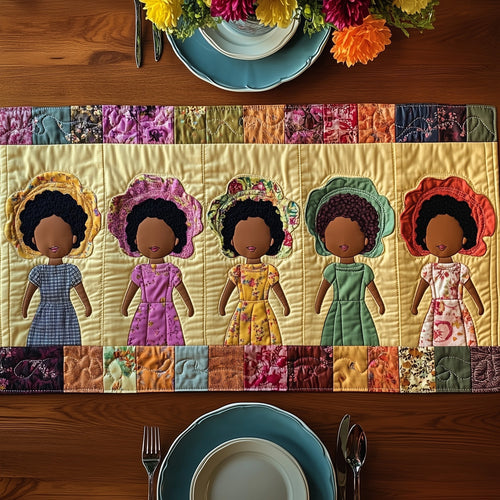 Melanin and Sunbonnet Quilted Table Runner GFTOTP8686