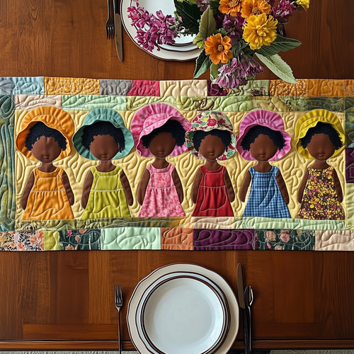 Melanin and Sunbonnet Quilted Table Runner GFTOTP8687