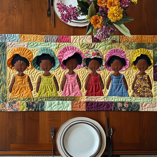 Melanin and Sunbonnet Quilted Table Runner GFTOTP8687