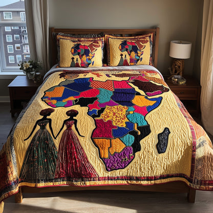 African Heritage 3-Piece Quilted Bedding Set GFTOTP9317