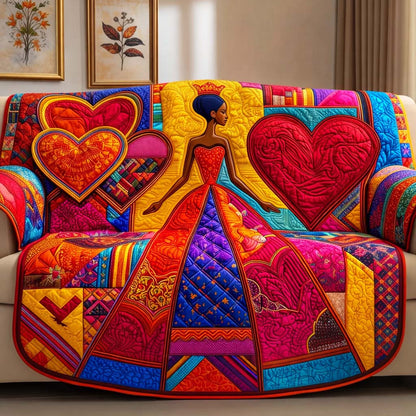 Golden Melanin Quilted Sofa Cover GFTOYC3381