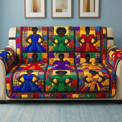 Golden Melanin Quilted Sofa Cover GFTOYC3384