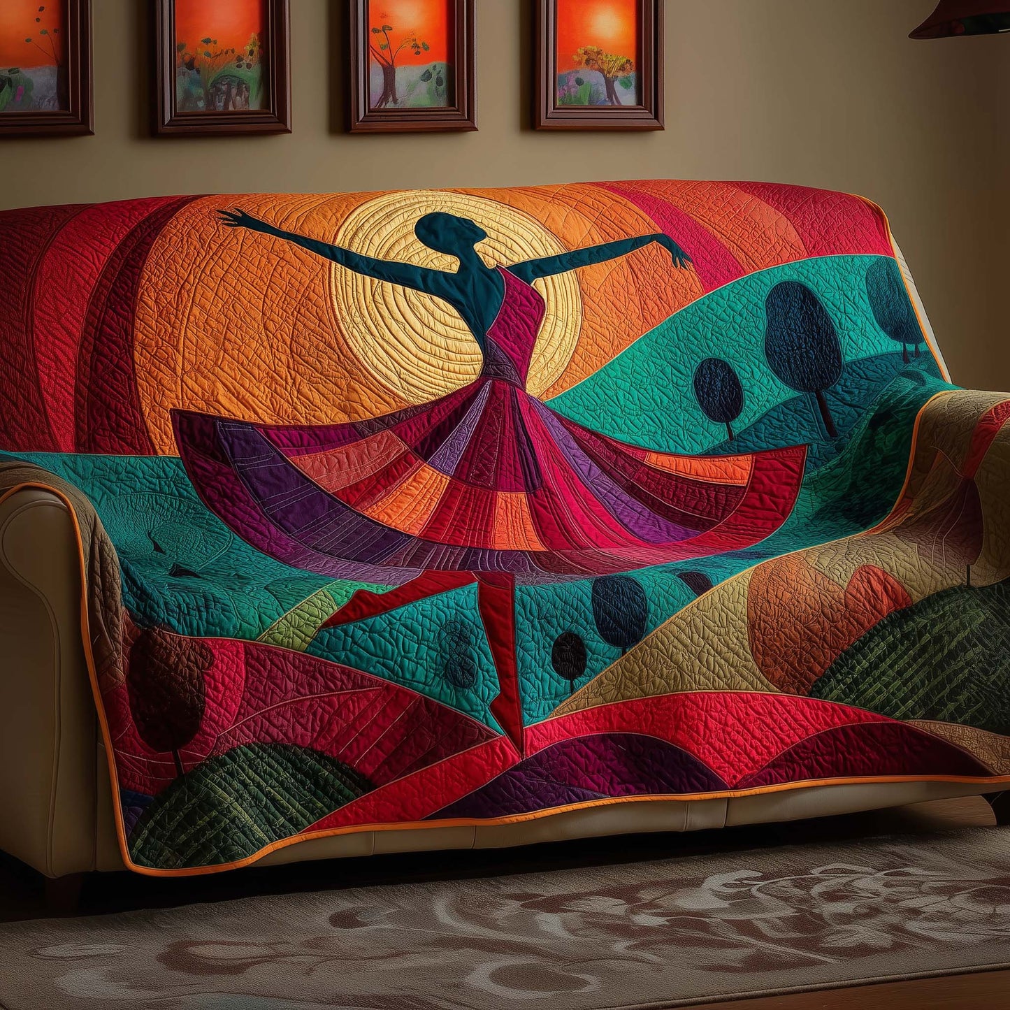 Golden Melanin Quilted Sofa Cover GFTOYC3386