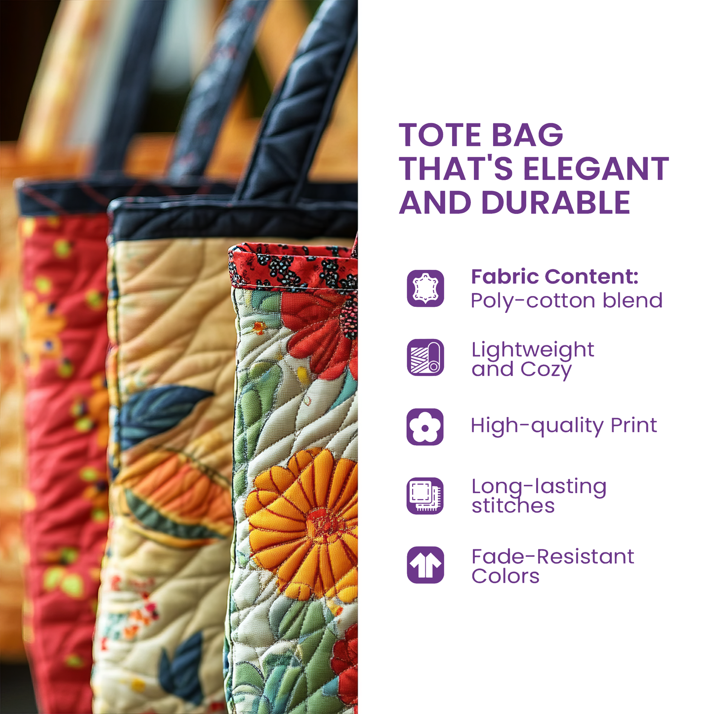 Royal Glow Quilted Tote Bag QTCUZ GFTOMA10530