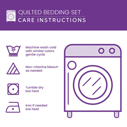 Timeless Ebony Beauty 3-Piece Quilted Bedding Set GFTOHD13907